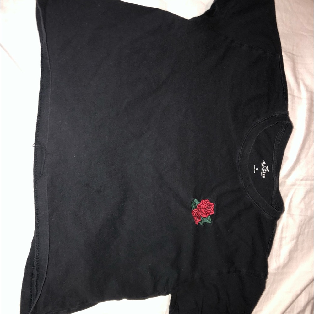Black shirt with a rose